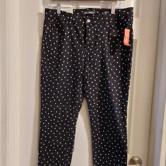 Black with White PolkaDot Ankle Pants - Picture 1 of 7